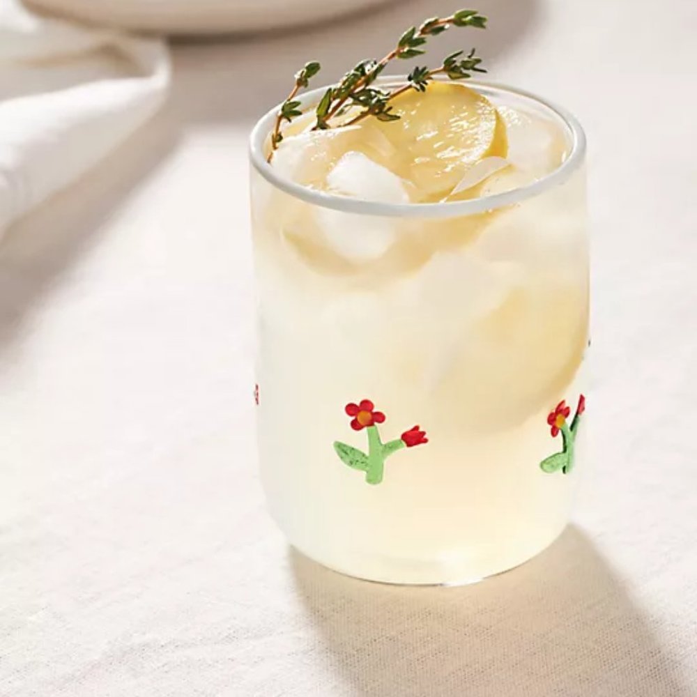 Anthropologie Flower Juice Glass